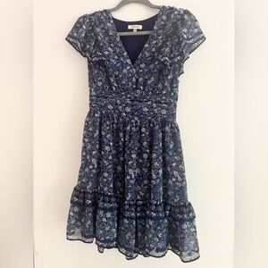 Max Studio Navy Floral Mini Dress